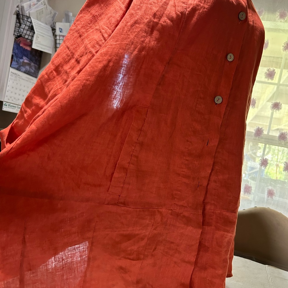 Soft Surrounding Rust Orange Button-Up Shirt Size… - image 6